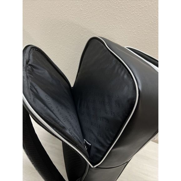 Guess Los Angeles KAMRI Travel Laptop Backpack Black Signature Embossed NWT - Picture 13 of 15
